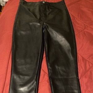 Black Faux Leather Pants